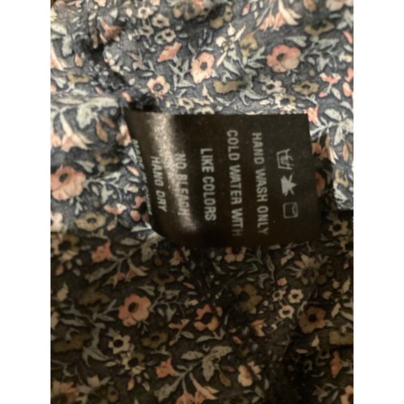 5071 Dress Forum Temecula Dress Navy Floral Sleeveless Tiered Ruffle Midi Small - Picture 4 of 7